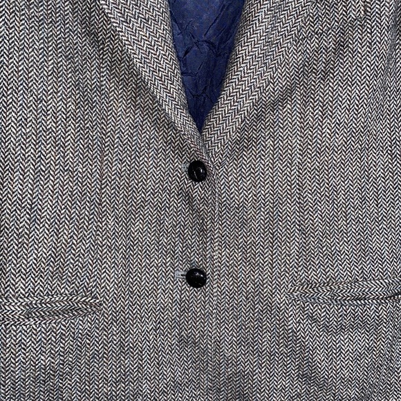 Oscar de la Renta Classic Wool Herringbone pattern blazer - Picture 3 of 4
